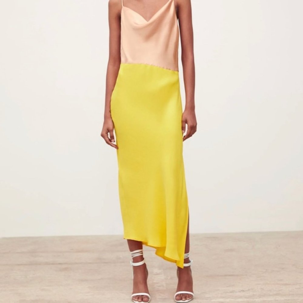 Zara colorblock silk dress size small